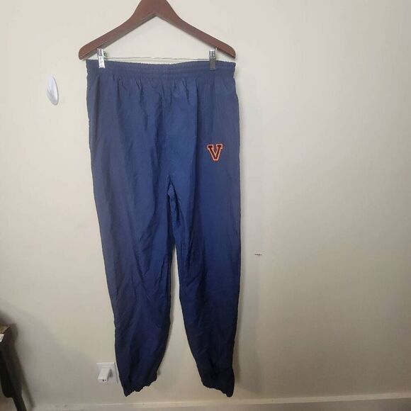 UVA Virginia Cavaliers Nylon Windbreaker Pants Warm Up Pants XL Zip Ankles - Picture 1 of 5